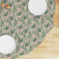 Seasonal landscape rustic forest trees-blush pink SMALL