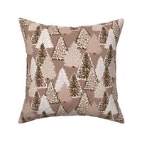 Seasonal landscape rustic forest trees-earth brown SMALL