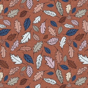 autumn leaf pattern brown-01