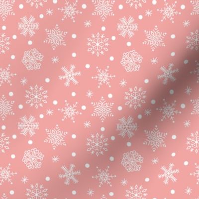 Salmon Pink/Ecru white Snow  Star - SMALL