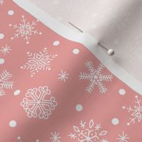 Salmon Pink/Ecru white Snow  Star - SMALL