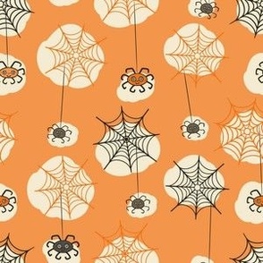 Happy-Halloween-spider-with-webs-soft-vintage-orange-beige-S-small-scale-for-napkinsNEW
