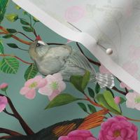 Birds and Blooms Chinoiserie {Duck Egg} midsize