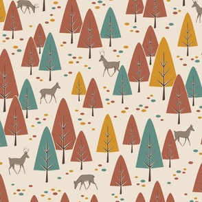 Forest Deer | Retro Brights | Whimsical 