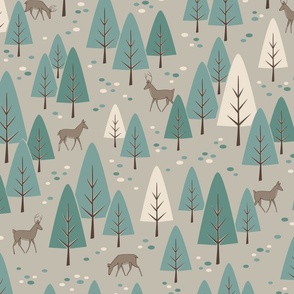 Forest Deer | Spruce Green | Whimsical 