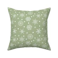 Sage green/Ecru white Snow  Star - SMALL