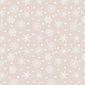Neutral Beige/Ecru white Snow  Star - SMALL