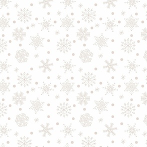 Beige/Ecru white Snow  Star - SMALL
