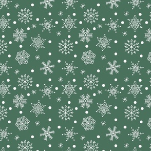 Emerald green/Ecru white Snow  Star - SMALL