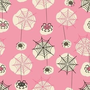 Happy-Halloween-spider-with-webs-vintage-pink-beige-S-small-scale-for-napkins N