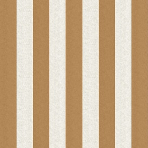 Medium scale rustic stripe in earthy warm ochre yellow with a vintage linen texture 