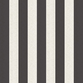 Medium scale rustic stripe in dark slate gray with a vintage linen texture 