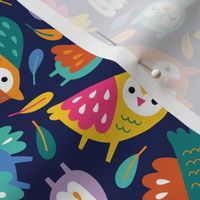 Colorful Owls navy (small)