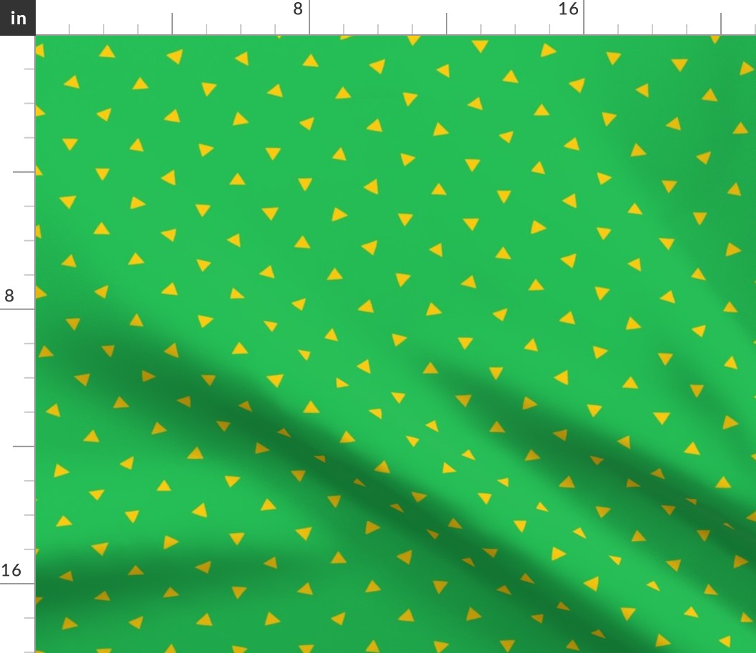 Green and Yellow Triangle Print V1, V2, Triangle Geometric Print - Extra Small