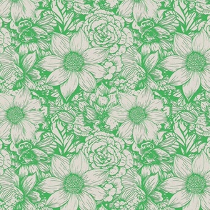 Floral pastel colors green