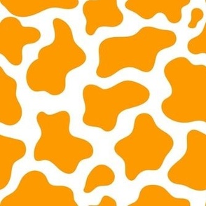 Medium Scale Cow Print in Marigold on White