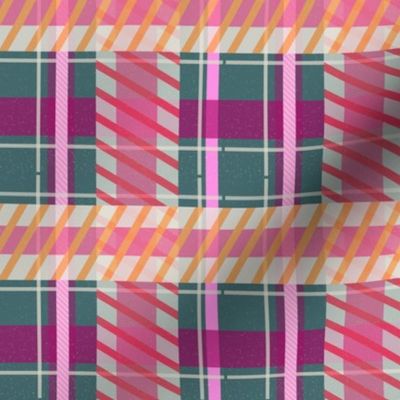 Holiday Plaid in Sage and Magenta