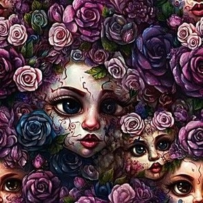 Creepy Faces in Purple Roses 1