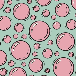 Pink Comic Bubbles
