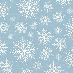 Snowflakes on light blue