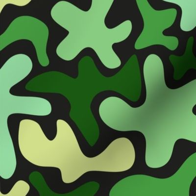 Playful Blobs in Forest Camouflage Colors