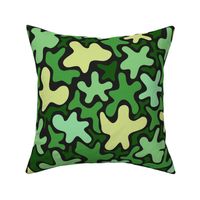 Playful Blobs in Forest Camouflage Colors