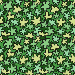 Playful Blobs in Forest Camouflage Colors