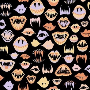 Vampire Fangs Pastel HALLOWEEN - Black -12 inch