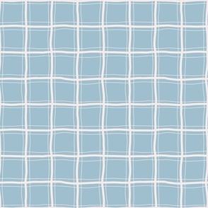 Christmas grid - light beige on light blue