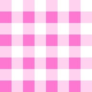 Gingham Pink 1 inch