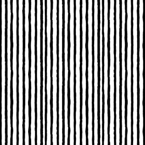 black on white stripes / lines / painted