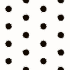 Black Polkadots on vanilla cream background -  LARGE PATTERN