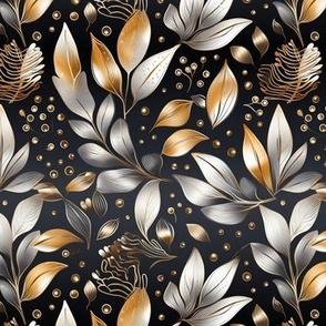 black_gold_and_silver leaf