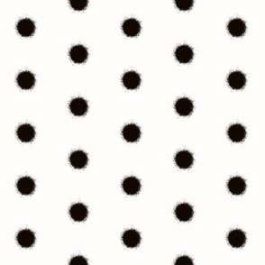 Black Polkadots on vanilla cream background - MEDIUM PATTERN