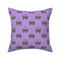 *Rearview Rainbow Elephants with White Hearts- Purple 