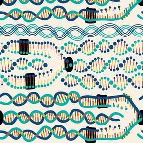 DNA replications turquoise on creme (large)