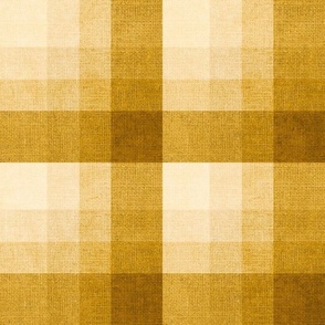 Cabin core rustic warm and joyful plaid with burlap texture gentle brown, cream and pale pink hues 12” repeat