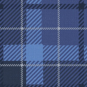 classic Tartan in shades of blue and the feeling of flannel - large scale