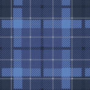 classic Tartan in shades of blue and the feeling of flannel - medium scale