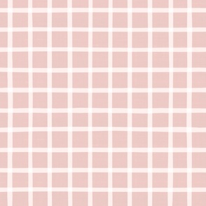 Simple Gingham Check Pattern Coordinate For Fleur de Lis Pattern Pink White Medium Scale