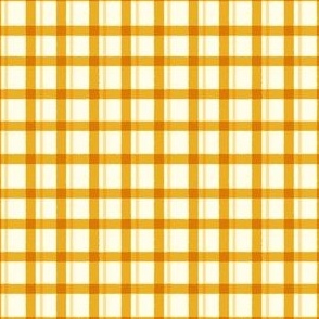 Classic Striped Checkered Gingham in Bright Marigold Orange