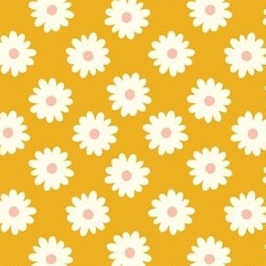 Bold Diagonal Minimal Spring Floral Flowers in Orange Pink Cream