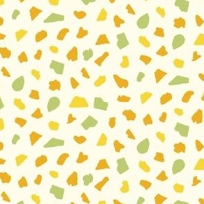 Small Playful Hand-Drawn Abstract Shapes in Cream Yellow Orange Green