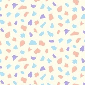Small Playful Hand-Drawn Abstract Shapes in Cream Pink Purple Blue