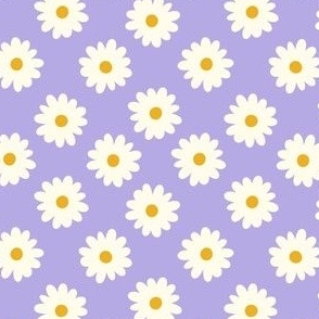Bold Diagonal Minimal Spring Floral Flowers in Purple Orange Cream