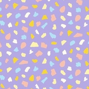 Small Playful Hand-Drawn Abstract Shapes in Purple Yellow Blue Pink