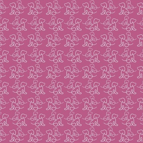 Pink dog sketch/ small