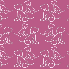 Pink dog sketch/ large