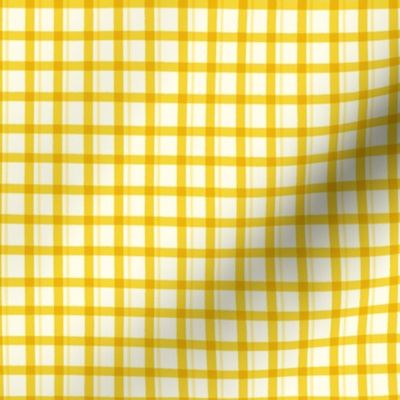 Classic Striped Checkered Gingham in Honey Yellow