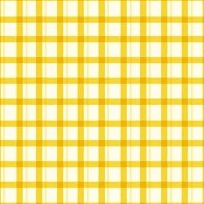 Classic Striped Checkered Gingham in Honey Yellow